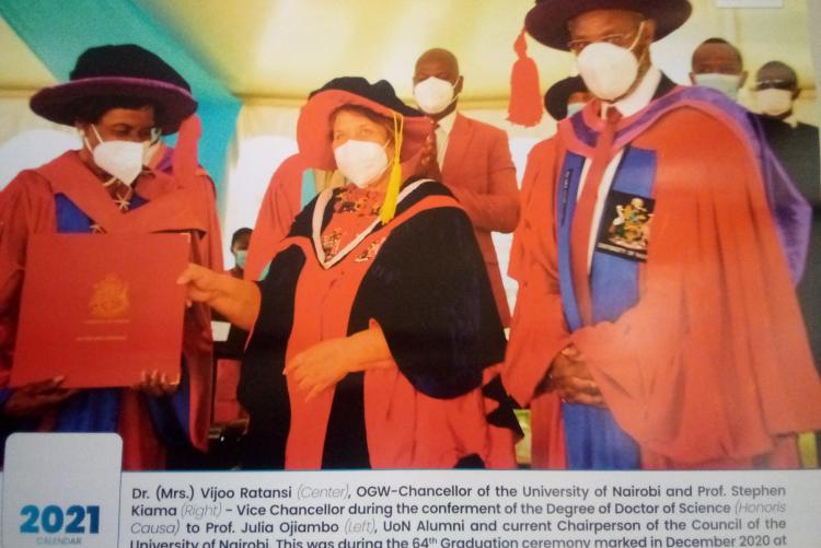 Conferment of Doctor of Science (Honoris Causa) to Prof. Julia Ojiambo, UoN-SPH Alumni.