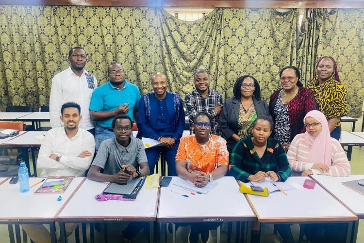 Dr. Ismael Tete UNICEF, Dr. Rose Opiyo Chair Dept. of Public and Global Health and Dr. Jane Muita Adjunct Lecturer at the Department with the MPH 1 students. 