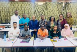 Dr. Ismael Tete UNICEF, Dr. Rose Opiyo Chair Dept. of Public and Global Health and Dr. Jane Muita Adjunct Lecturer at the Department with the MPH 1 students. 