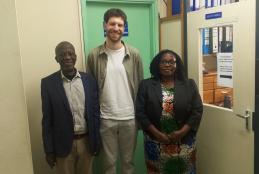 L to R: Prof. Joseph Wangombe of the Dept. of Public and Global Health, Julian Gotsch, PhD student from the University of Bremen, Germany and Dr. Rose Opiyo, CoD-Public and Global Health.